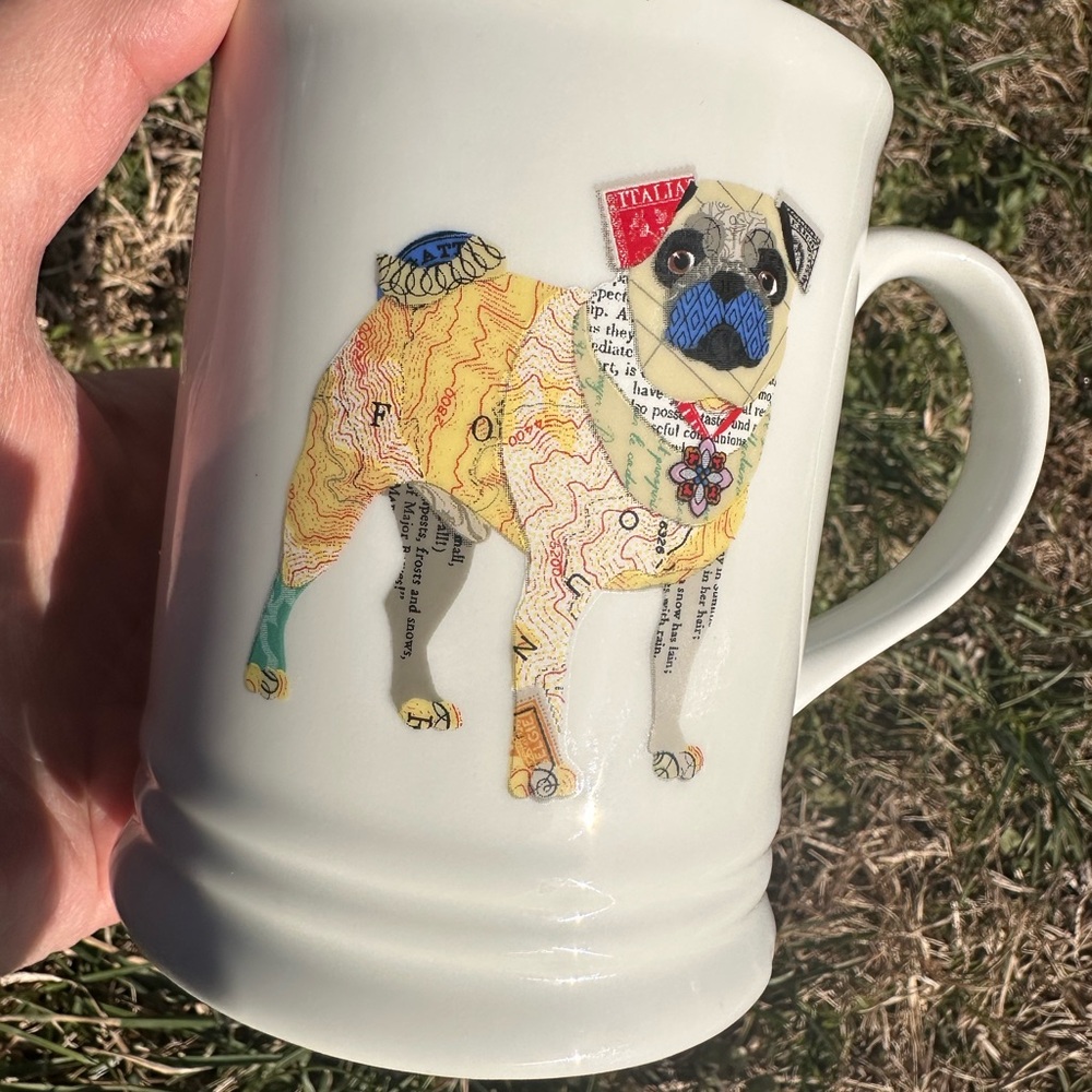 PUG FAMILY - Fringe Studio White Ceramic Coffee Mug